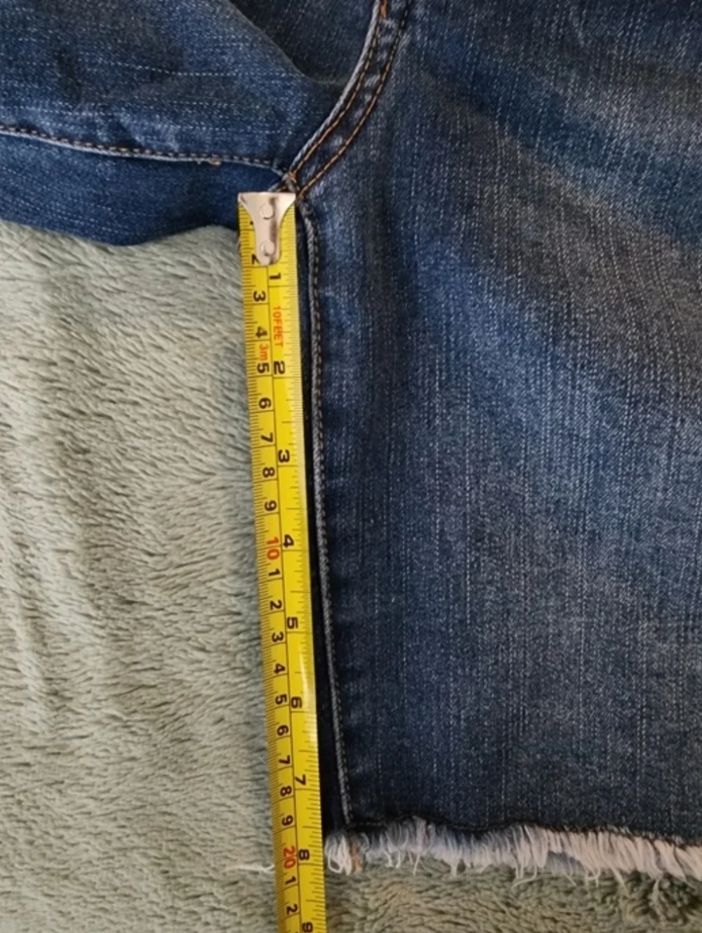 Seven7 Fray Hem Denim Stretch Bermuda Jean Shorts 9